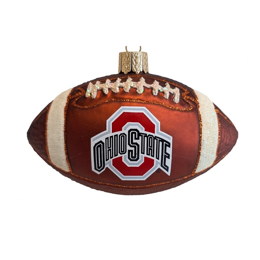 Old World Christmas Ohio State Buckeyes Ornament, Football, 4.25" x 2.5"